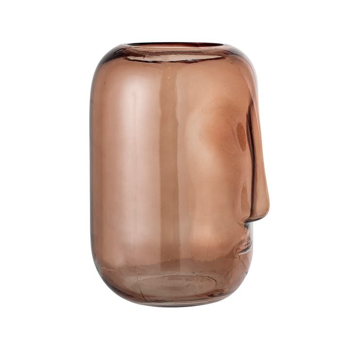 Jarrón de vidrio Bloomingville rostro 25 cm, marrón Bloomingville