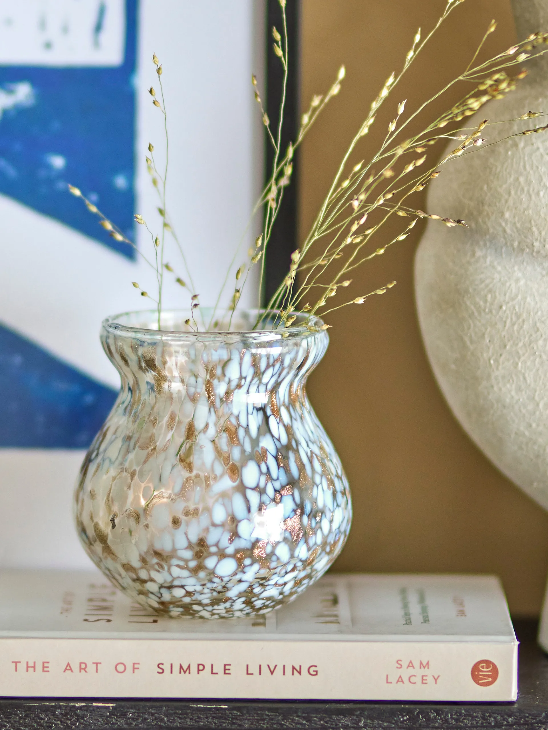 Jarrón Jazmine Ø8x8 cm, Gold-glass Bloomingville