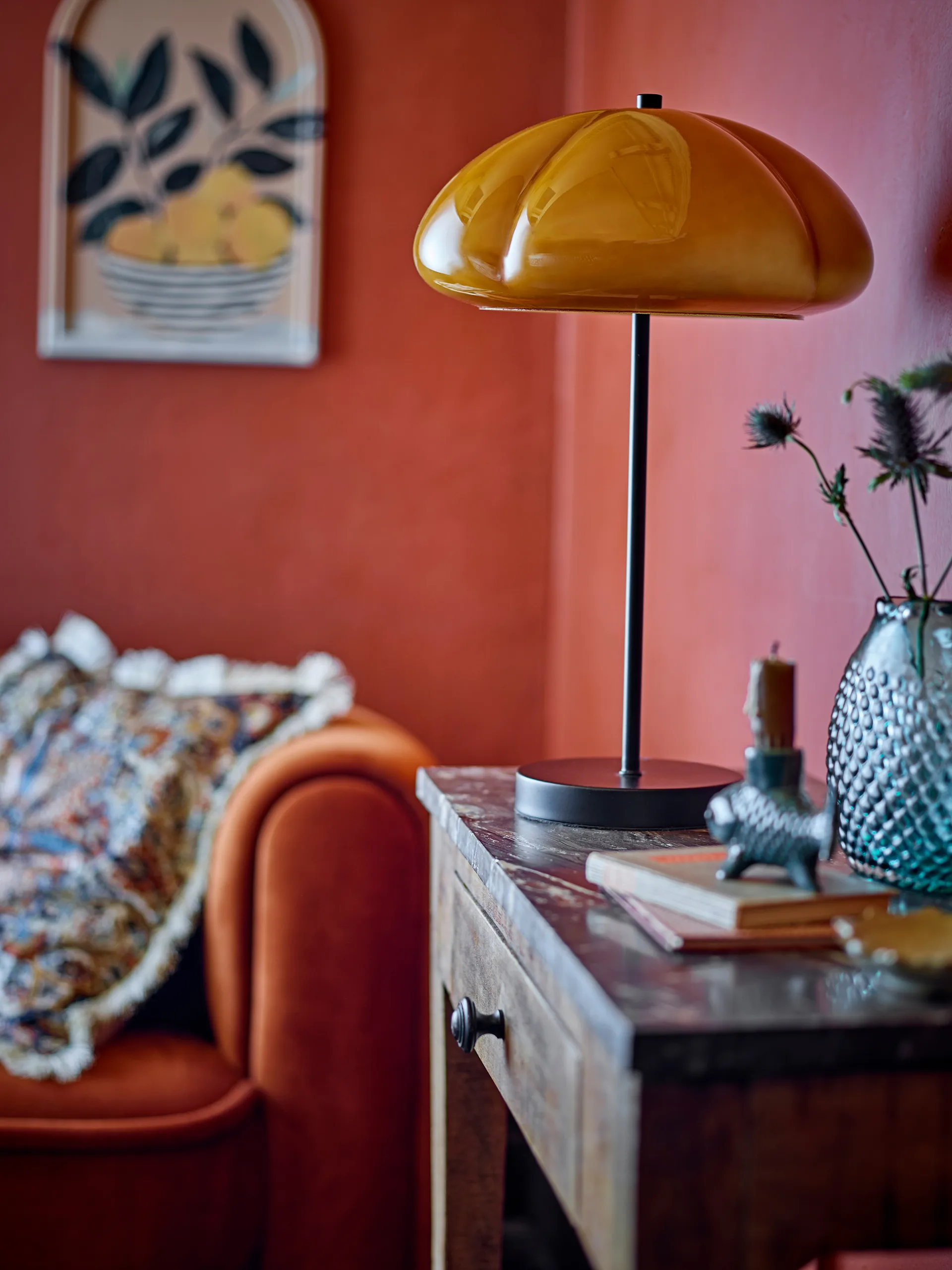 Lámpara de mesa Kinoko Ø30 cm, Amarillo Bloomingville