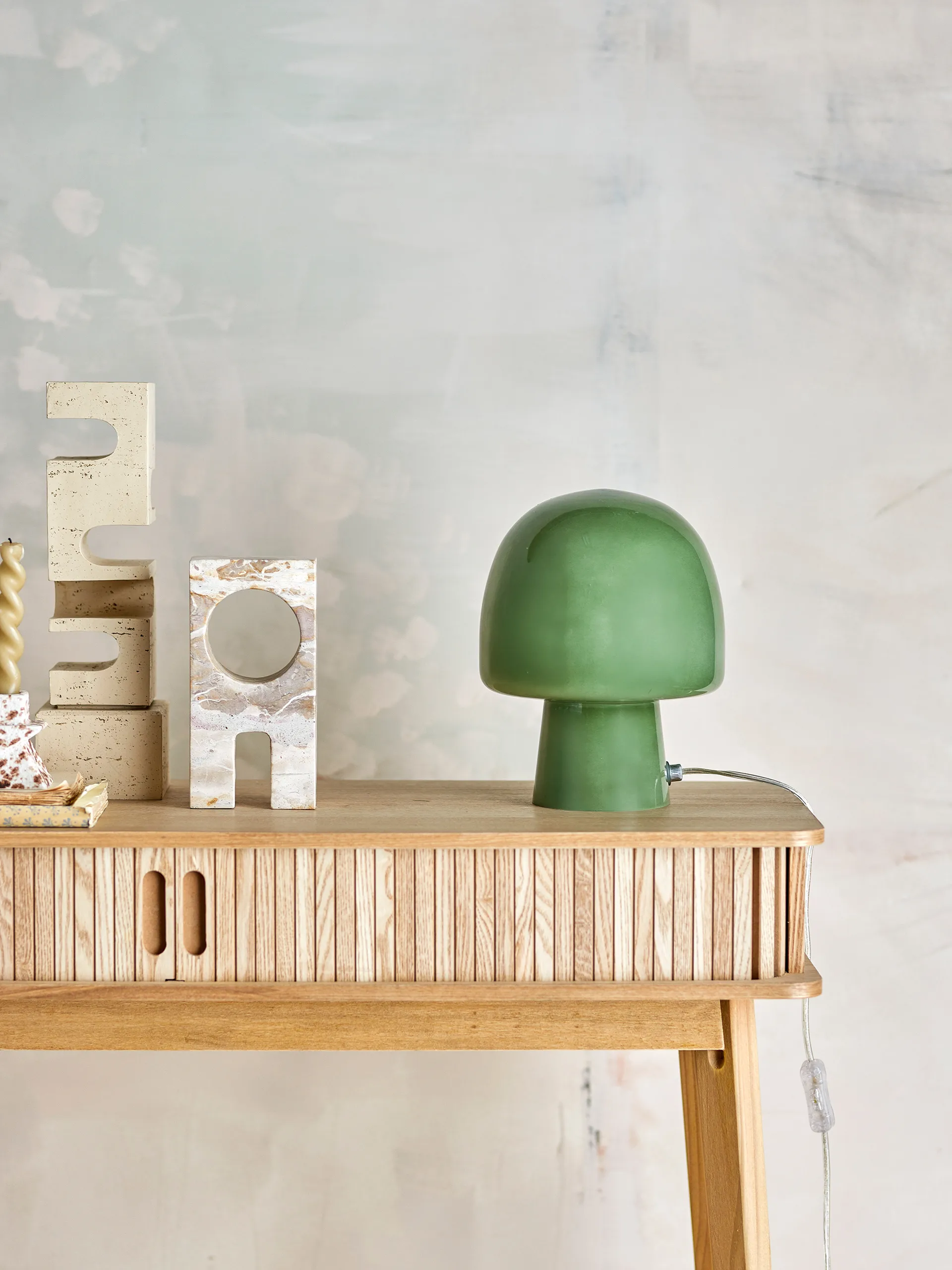 Lámpara de mesa Paddy Ø20x26,5 cm, Verde Bloomingville