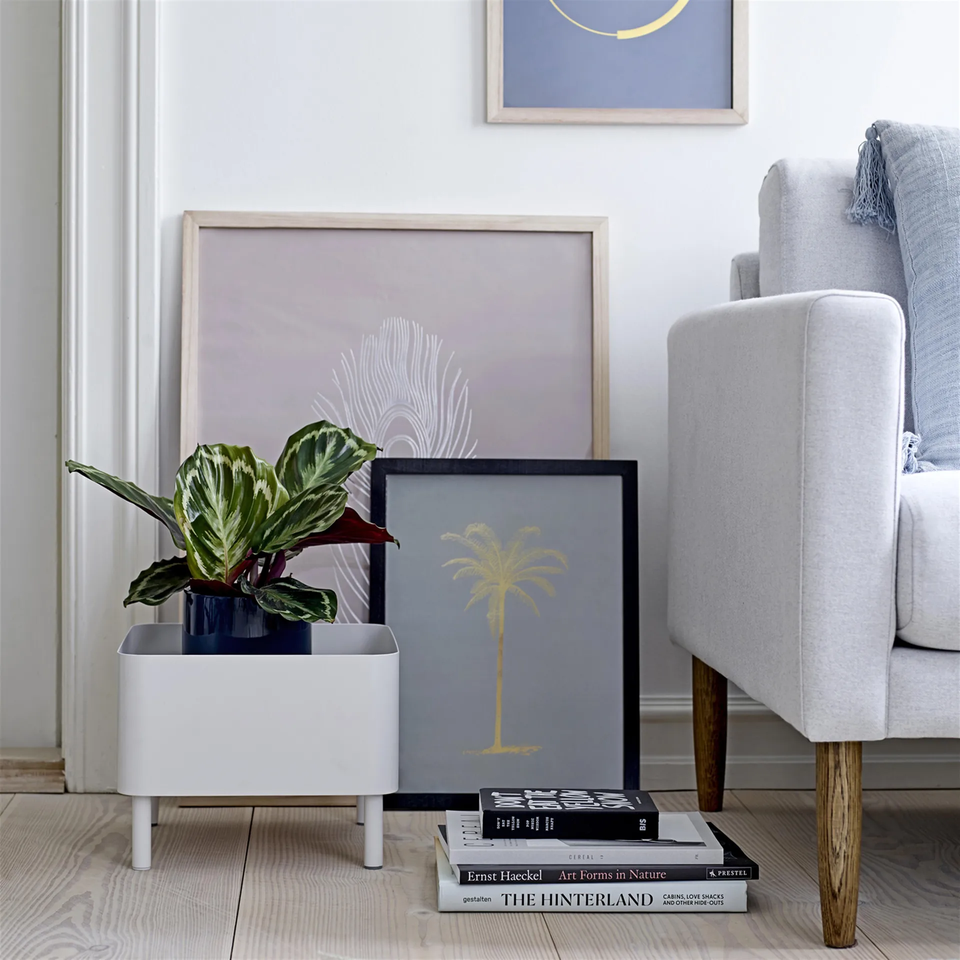 Maceta con plato Bloomingville, azul Bloomingville