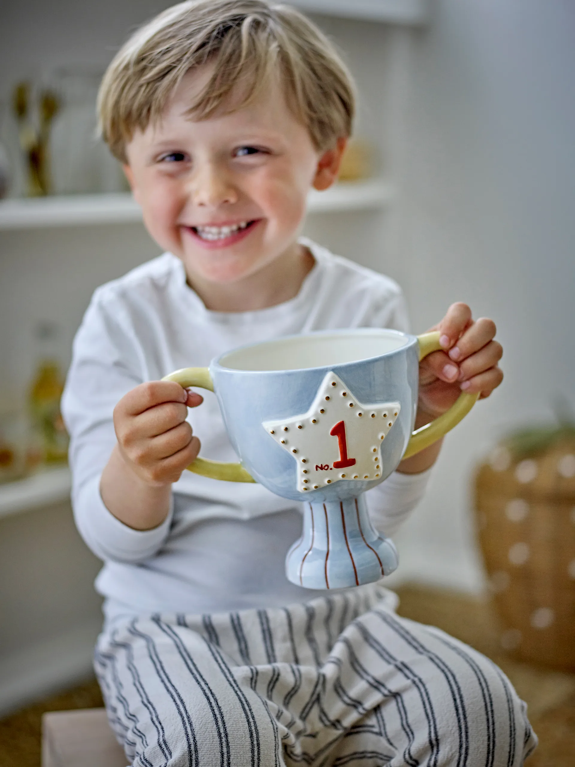 Maceta Trophy 23x16 cm, Azul Bloomingville