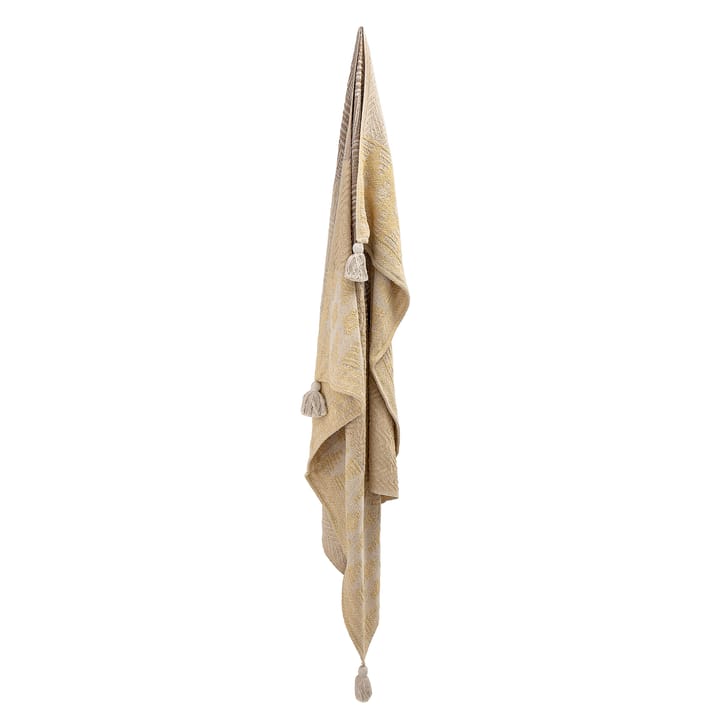 Manta con flecos Bloomingville 130x160 cm - Amarillo-beige - Bloomingville