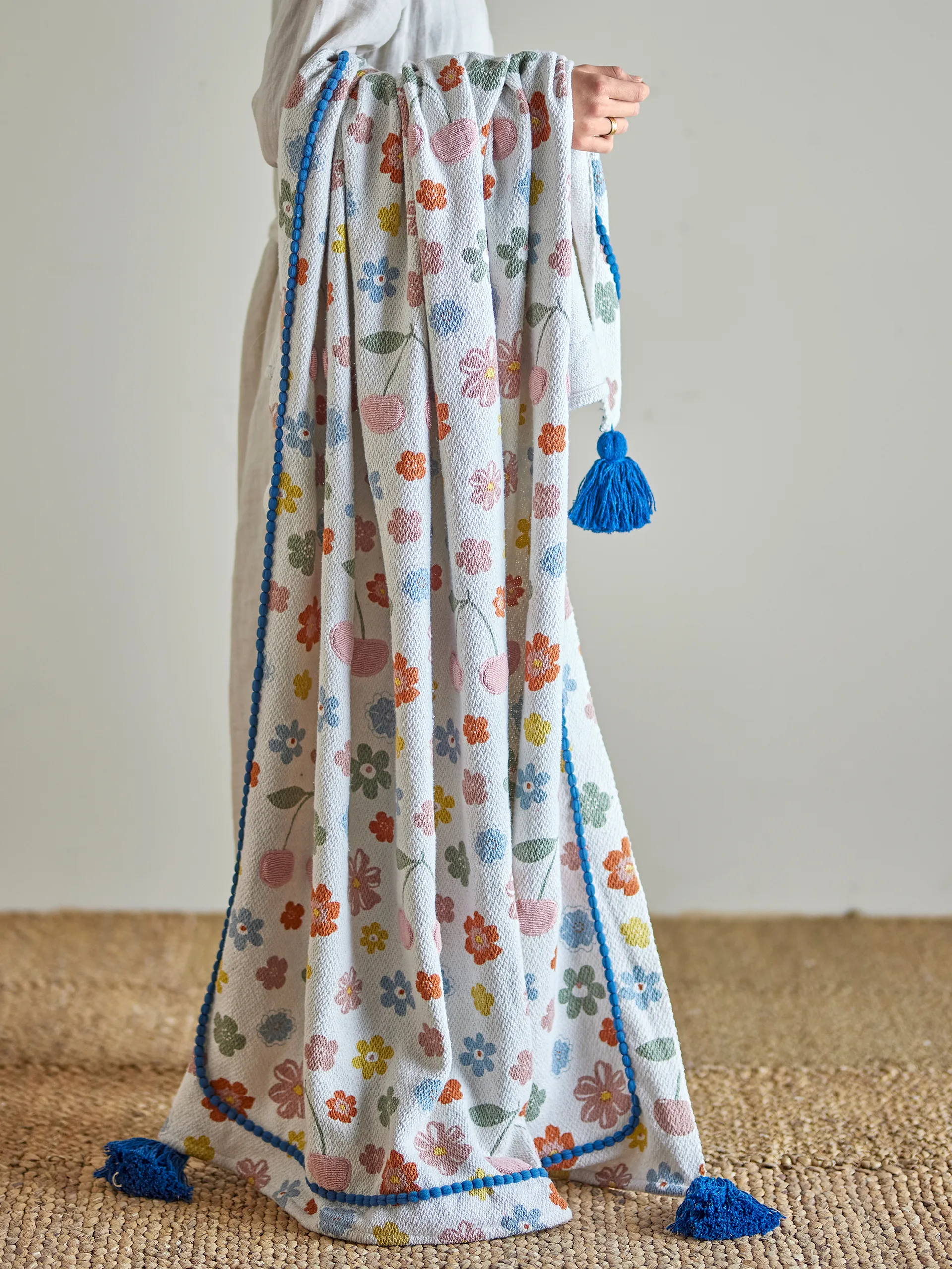 Manta de algodón Cherry 160x130 cm, Rosa Bloomingville