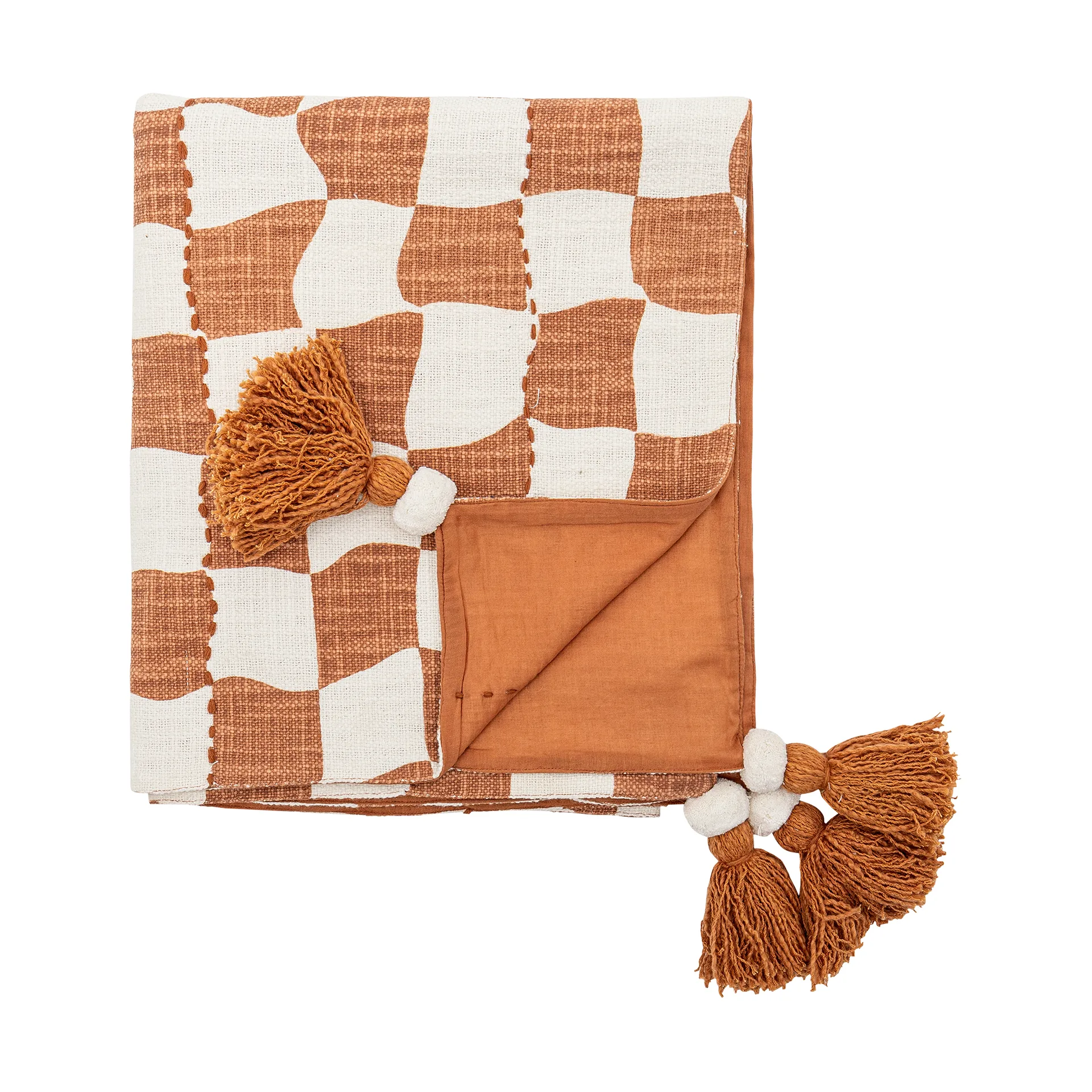 Manta de algodón Chola 150x130 cm, Marrón Bloomingville