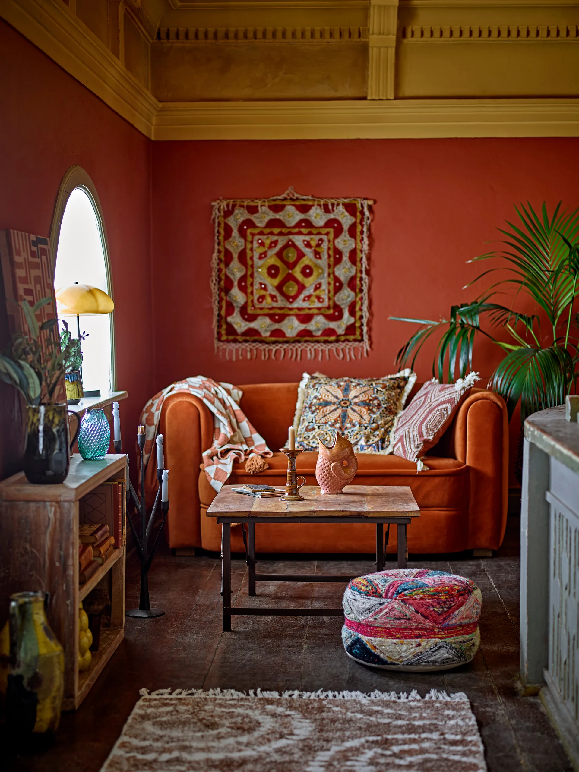 Manta de algodón Chola 150x130 cm, Marrón Bloomingville