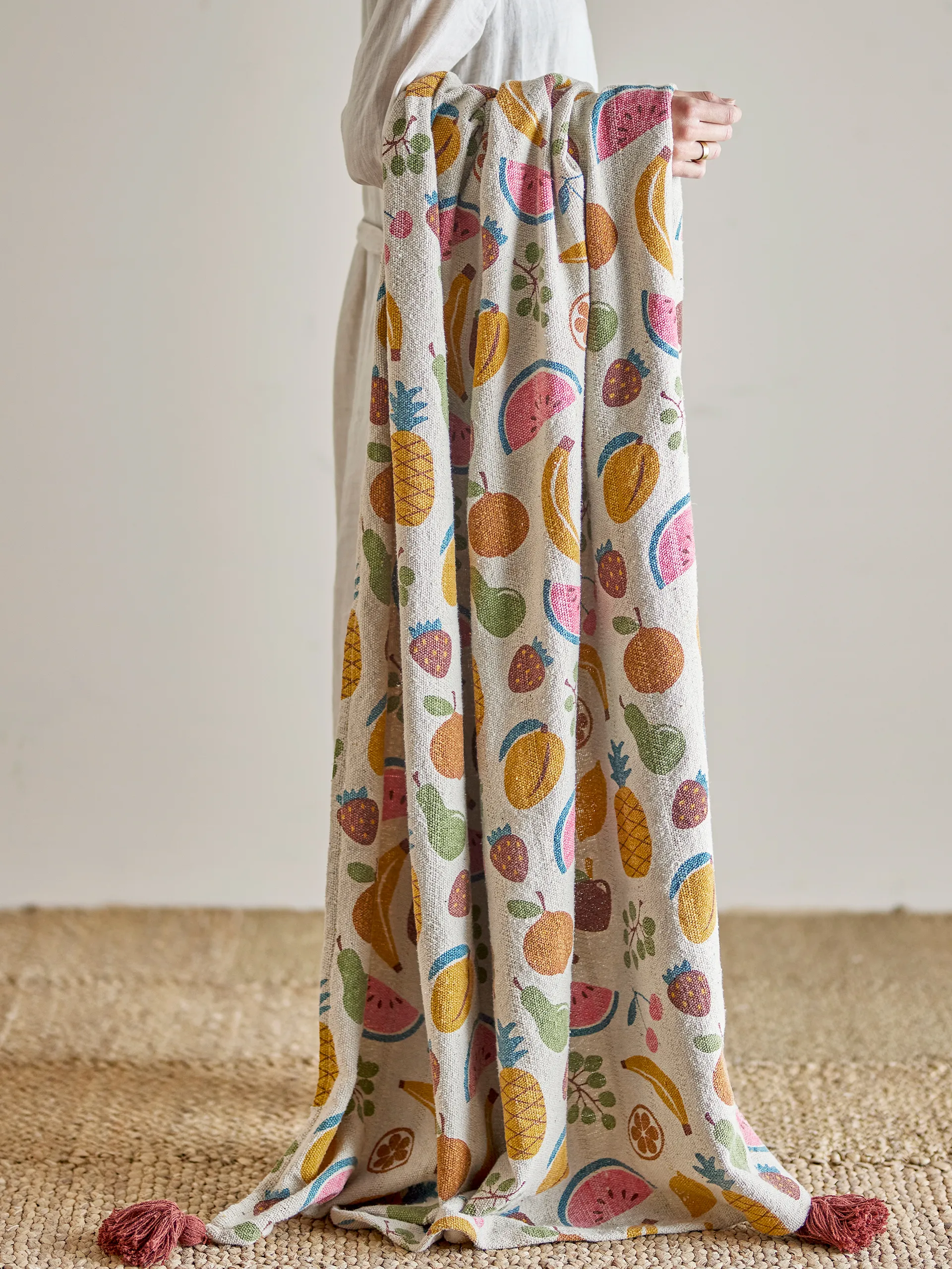 Manta de algodón Fruitta 160x130 cm, Amarillo Bloomingville