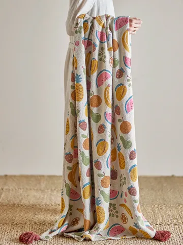 Manta de algodón Fruitta 160x130 cm - Amarillo - Bloomingville