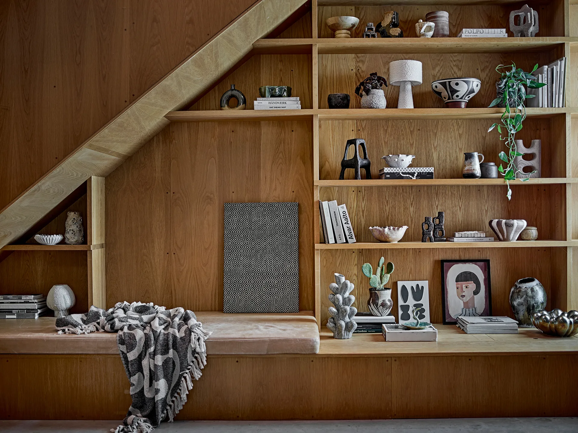 Manta de algodón Salobre 160x130 cm, Negro Bloomingville