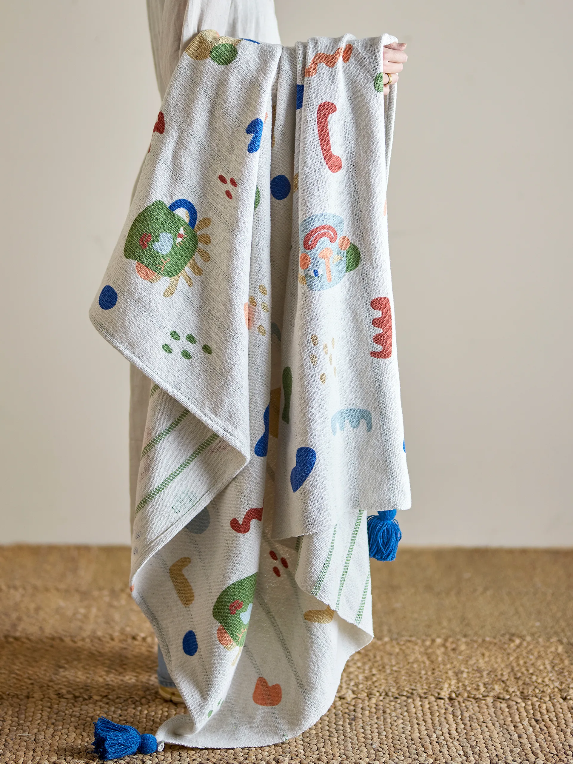 Manta de algodón Sylvie 160x130 cm, Natural Bloomingville