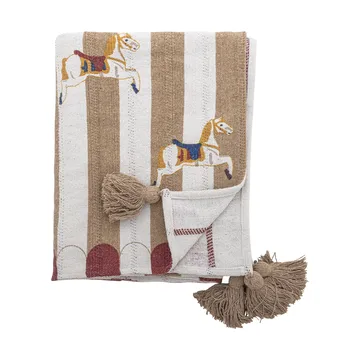Manta Merry-go-round 130x160 cm - Beige-rojo - Bloomingville