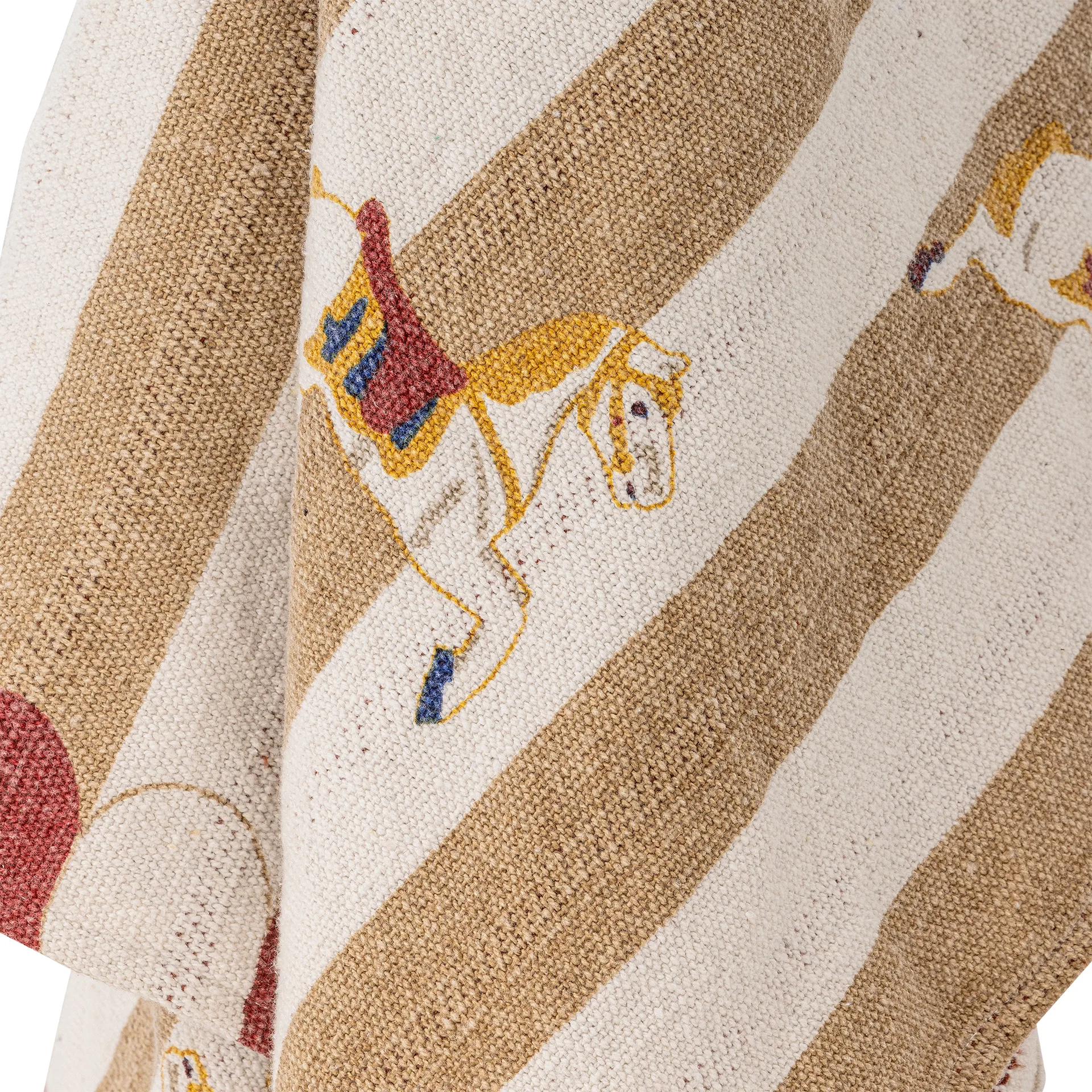 Manta Merry-go-round 130x160 cm, Beige-rojo Bloomingville