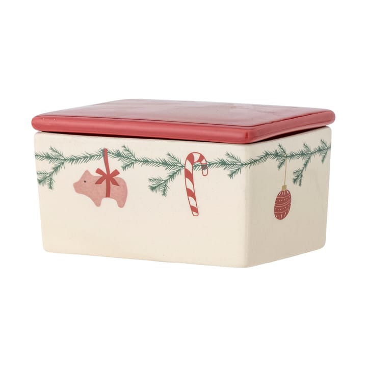 Mantequillera Yule 12,5x7 cm, Blanco-rojo Bloomingville