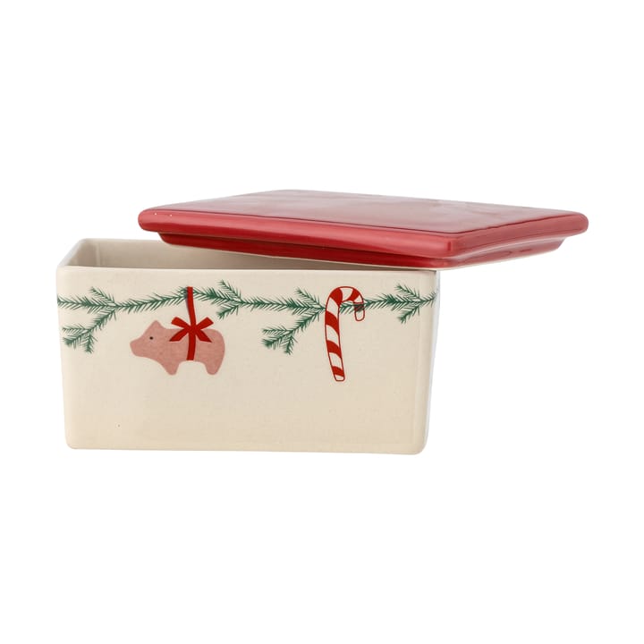 Mantequillera Yule 12,5x7 cm, Blanco-rojo Bloomingville