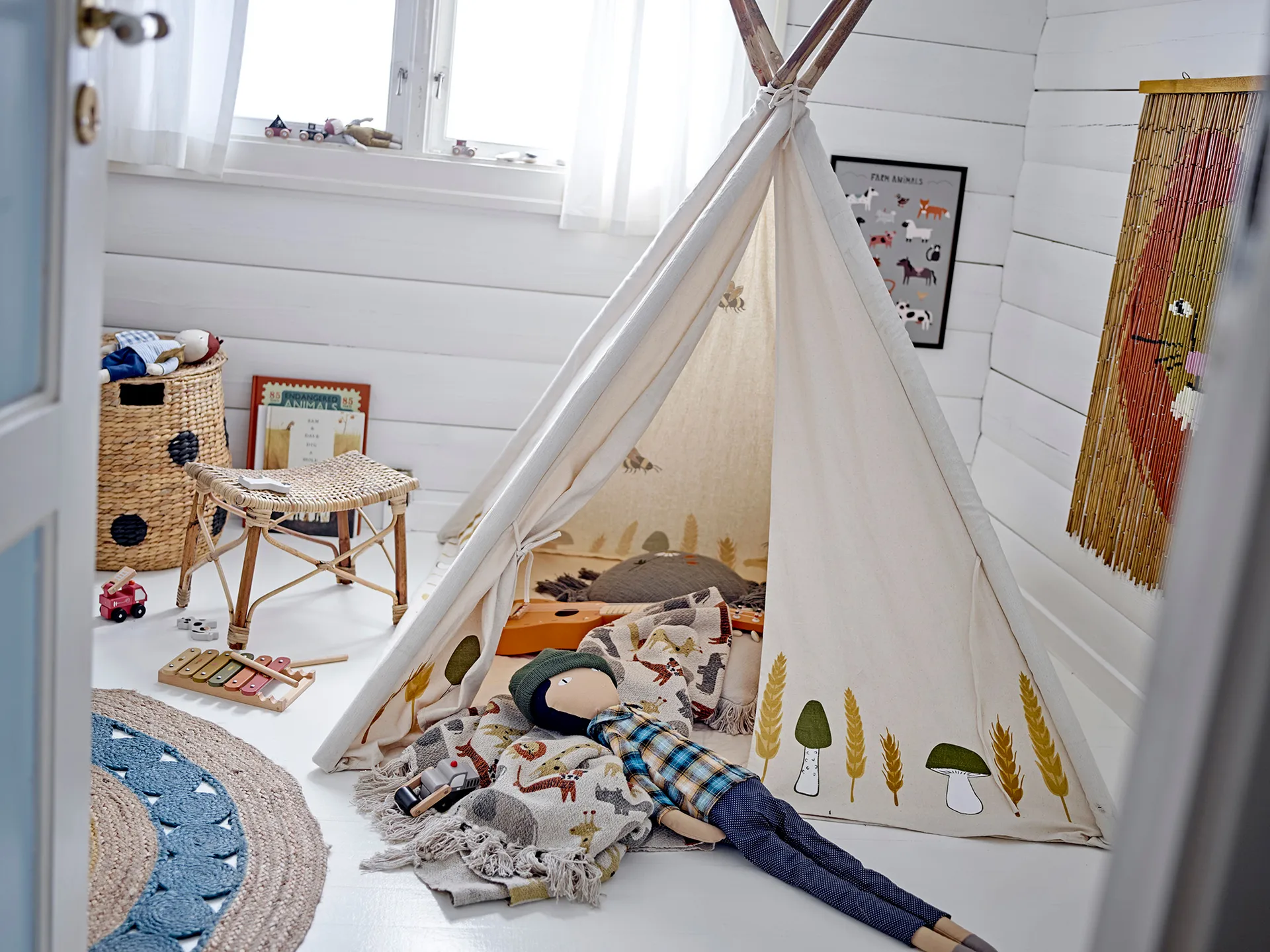 Millo Tienda tipi 110x110x127 cm, Natur Bloomingville