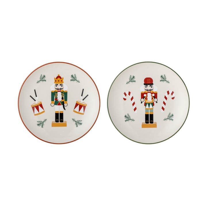 Plato de postre Jolly Ø16 cm 2 piezas - Blanco-rojo - Bloomingville