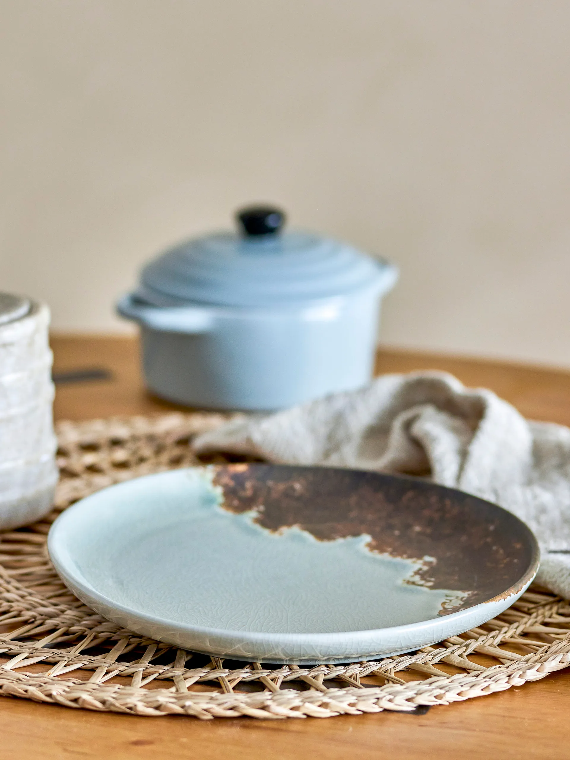 Plato de postre Paula Ø20 cm, Grey-brown Bloomingville