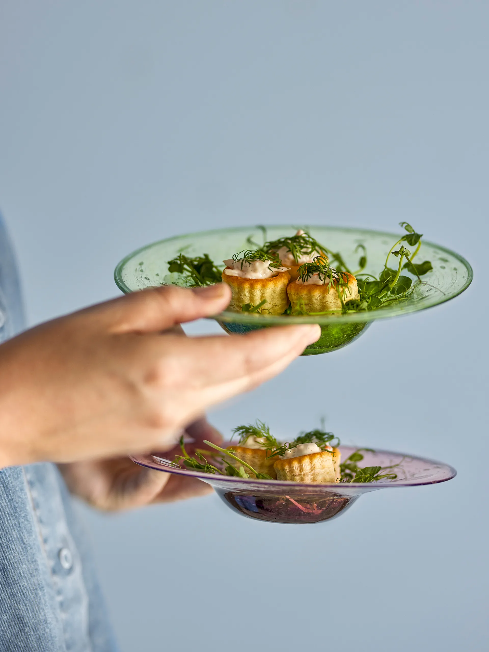 Plato de postre Sunil, pack de 2, Verde Bloomingville