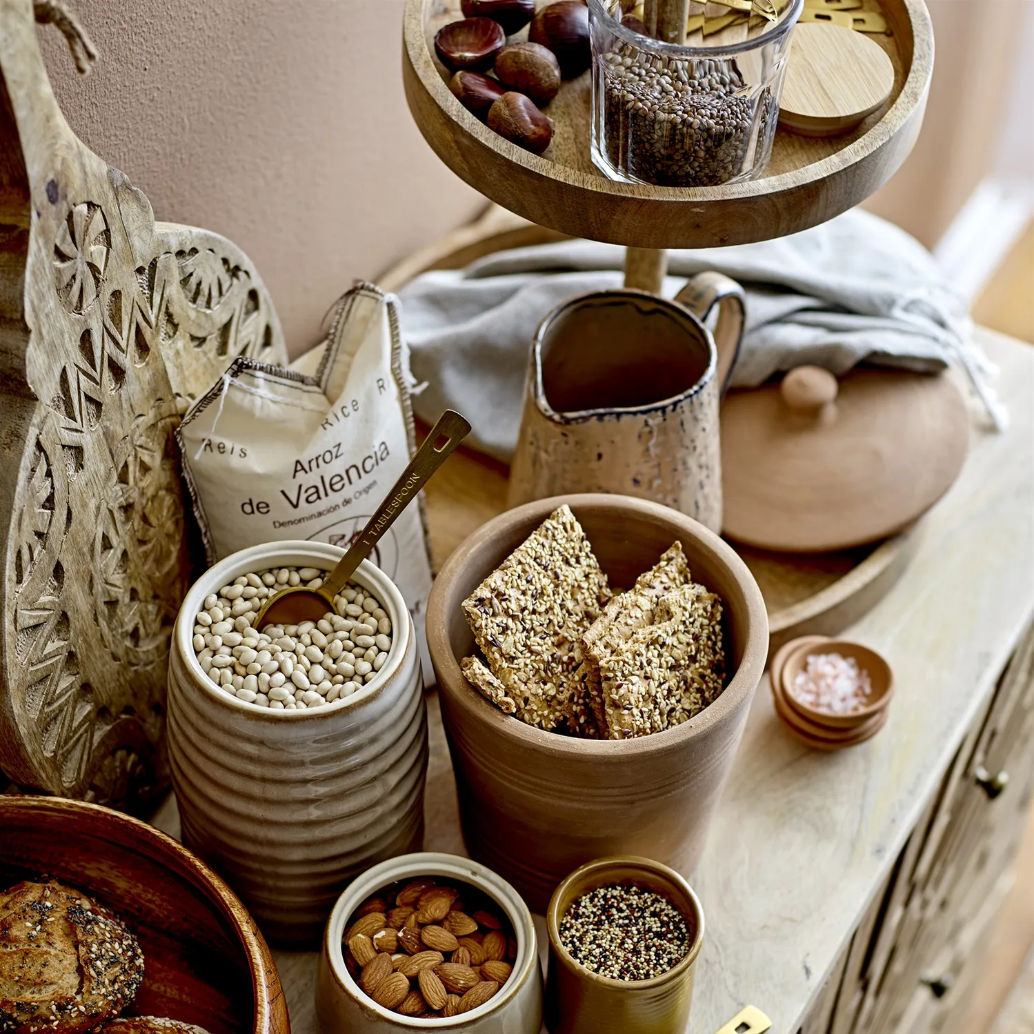 Plato para tarta Bloomingville madera de mango 41,5 cm, marrón Bloomingville