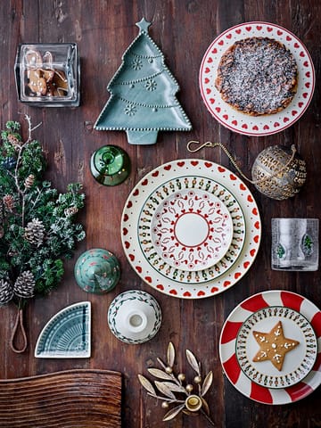 Plato Yule Ø23 cm - Natural-rojo - Bloomingville