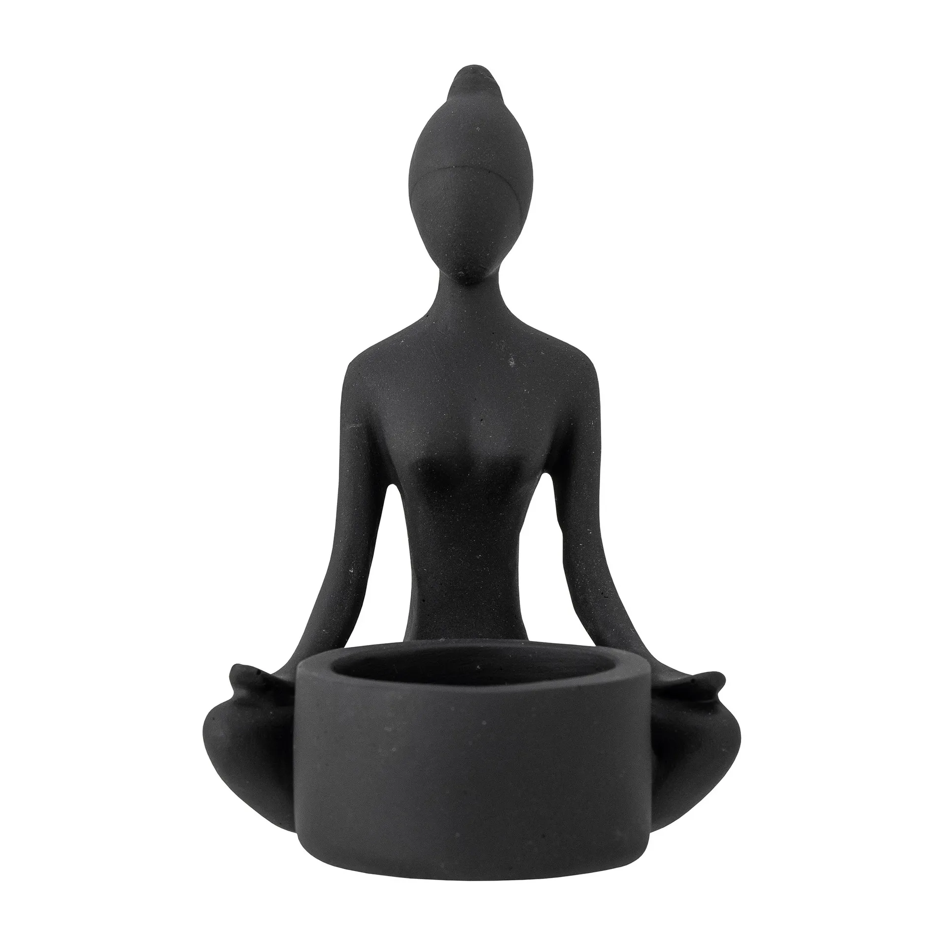 Portavelas Benna 12 cm, negro Bloomingville