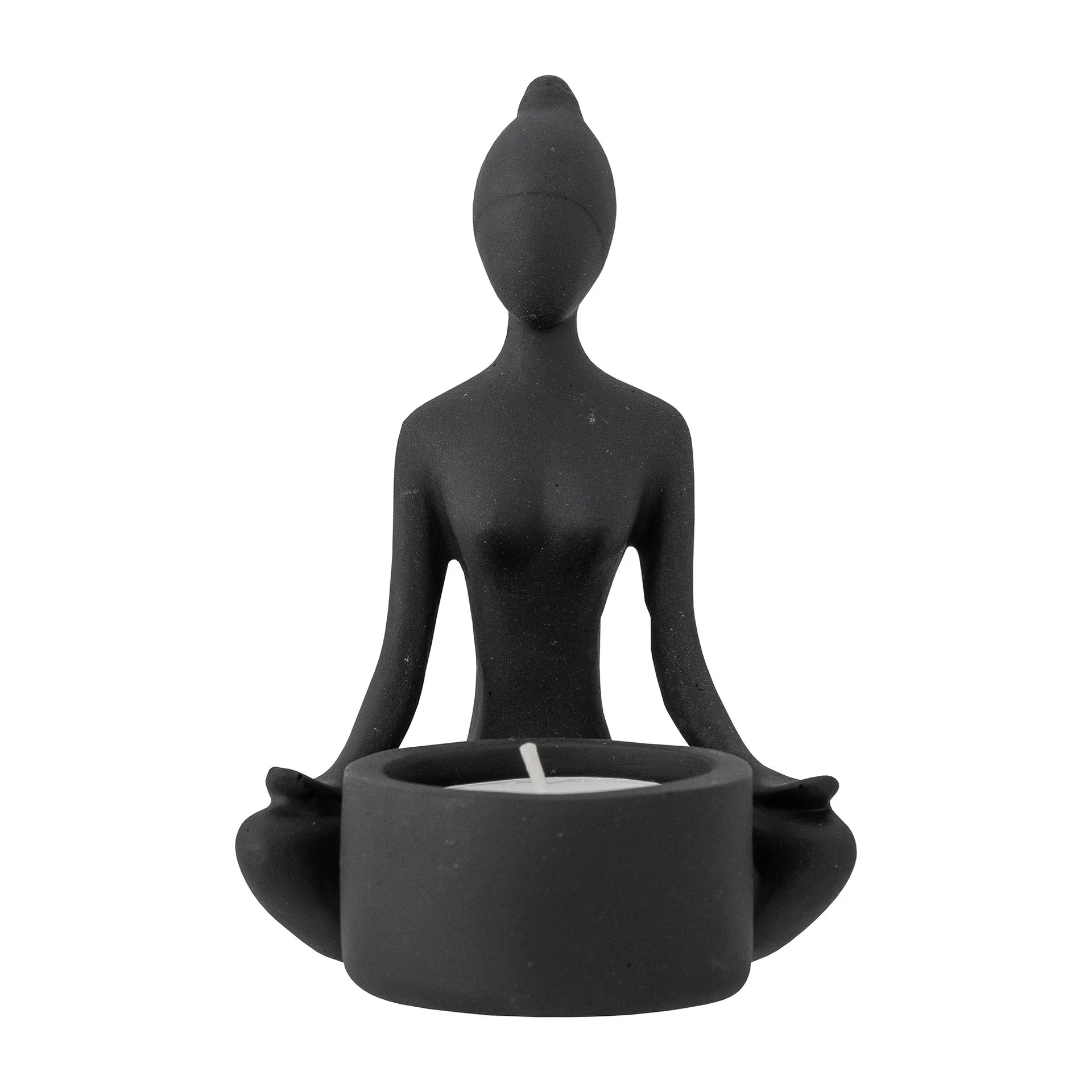 Portavelas Benna 12 cm, negro Bloomingville