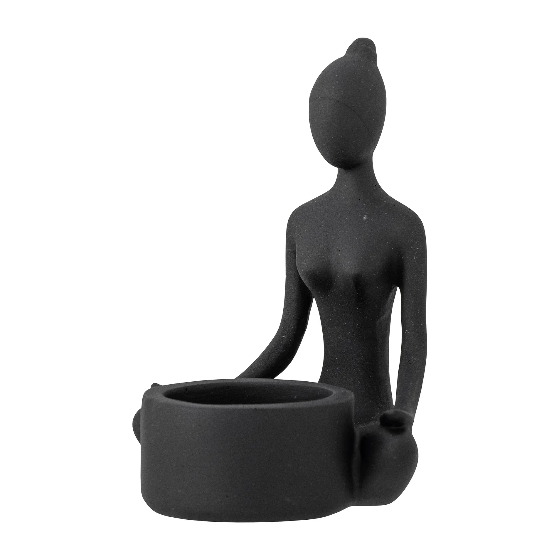 Portavelas Benna 12 cm, negro Bloomingville