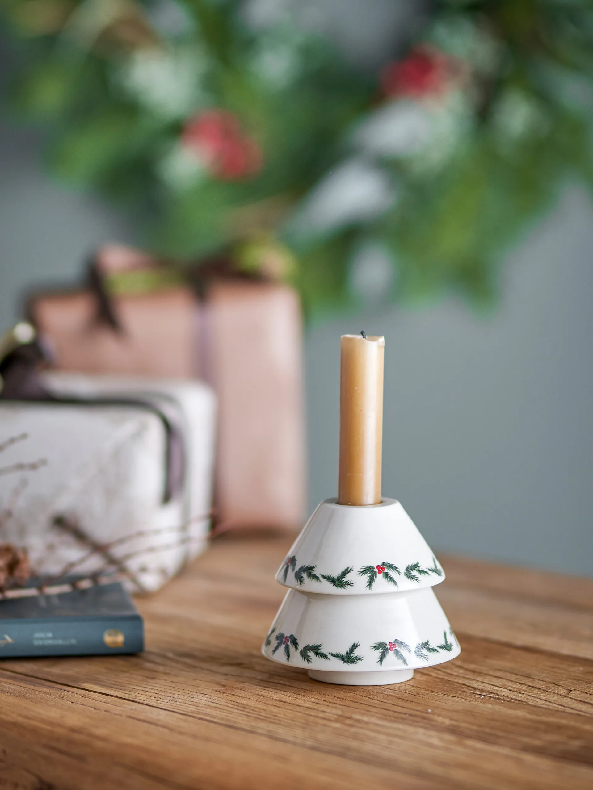 Portavelas Berry Ø10 cm, Blanco Bloomingville