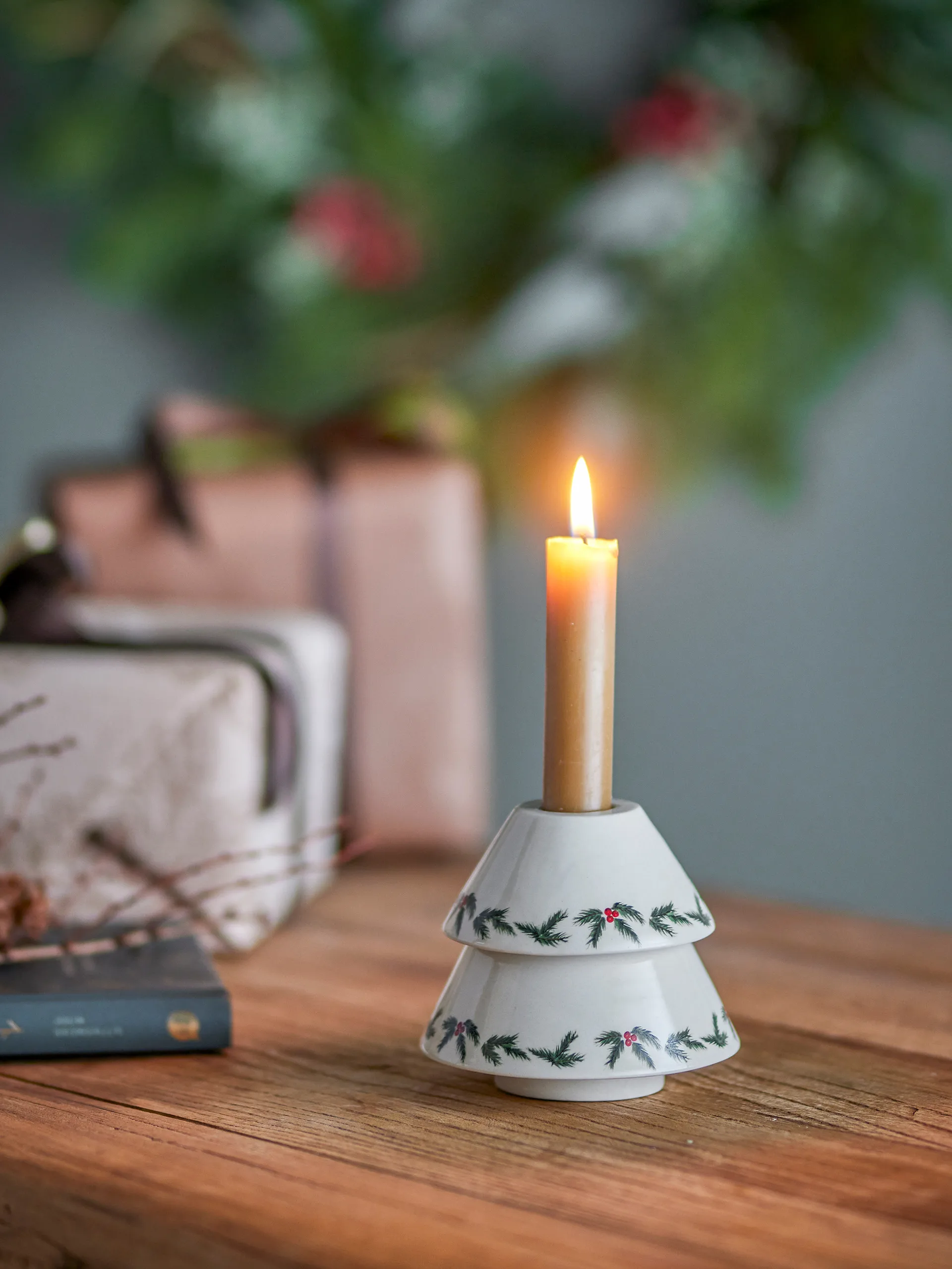 Portavelas Berry Ø10 cm, Blanco Bloomingville