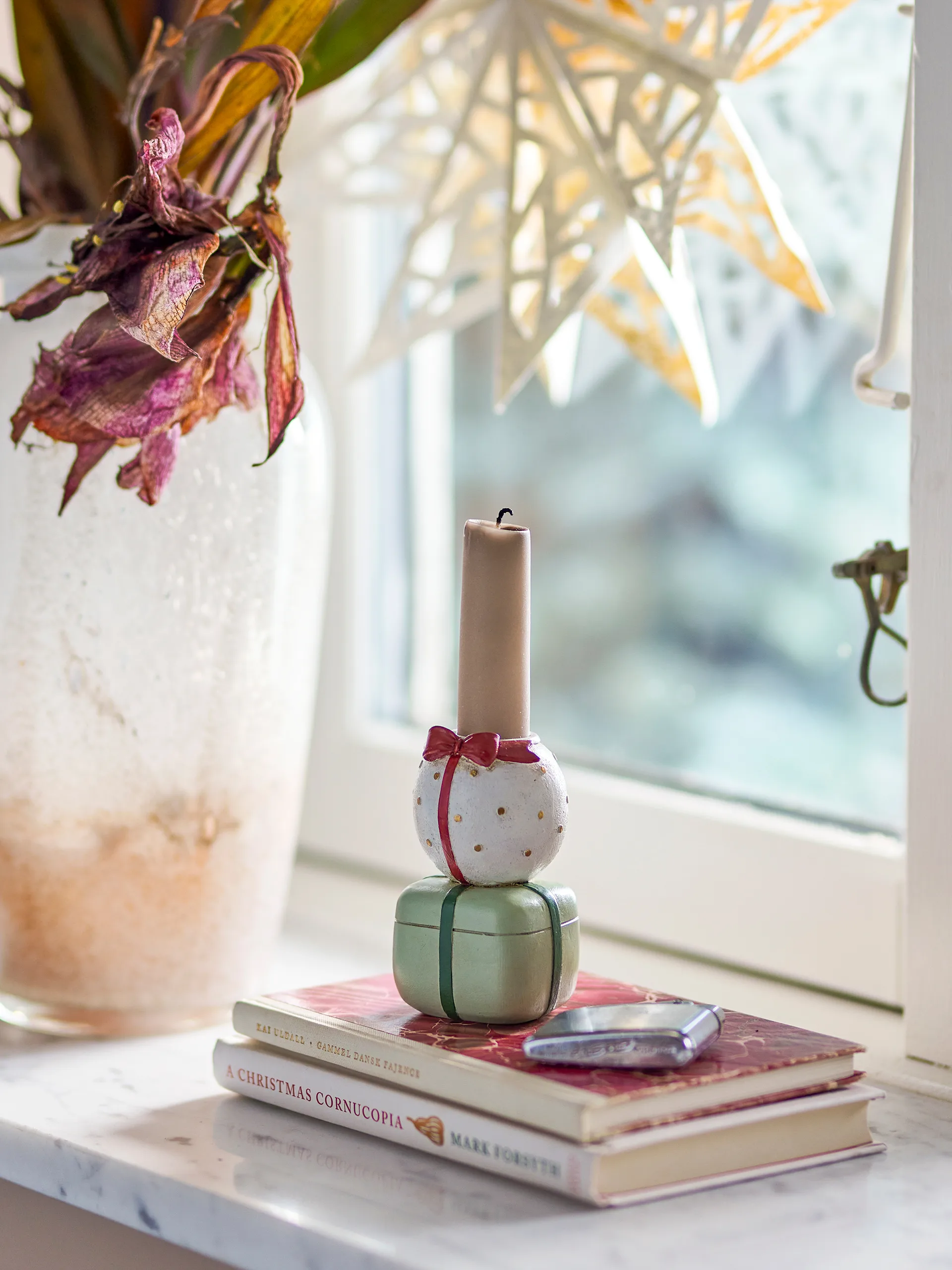 Portavelas Wish, Blanco-verde Bloomingville