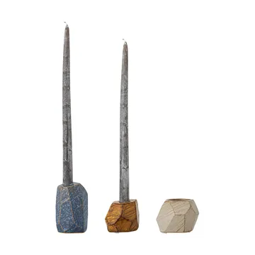 Portavelas y votivo Kimber, 3 piezas - Azul - Bloomingville