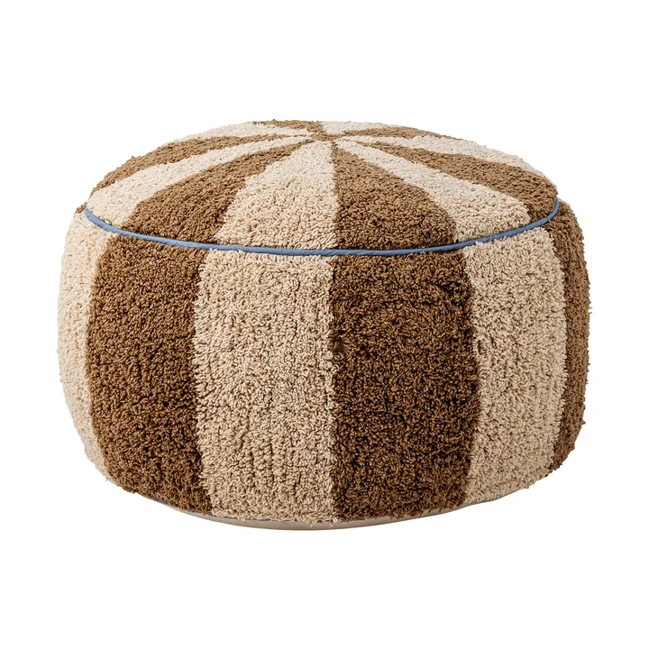 Puf Charoline Ø44 cm - Marrón-blanco-azul - Bloomingville
