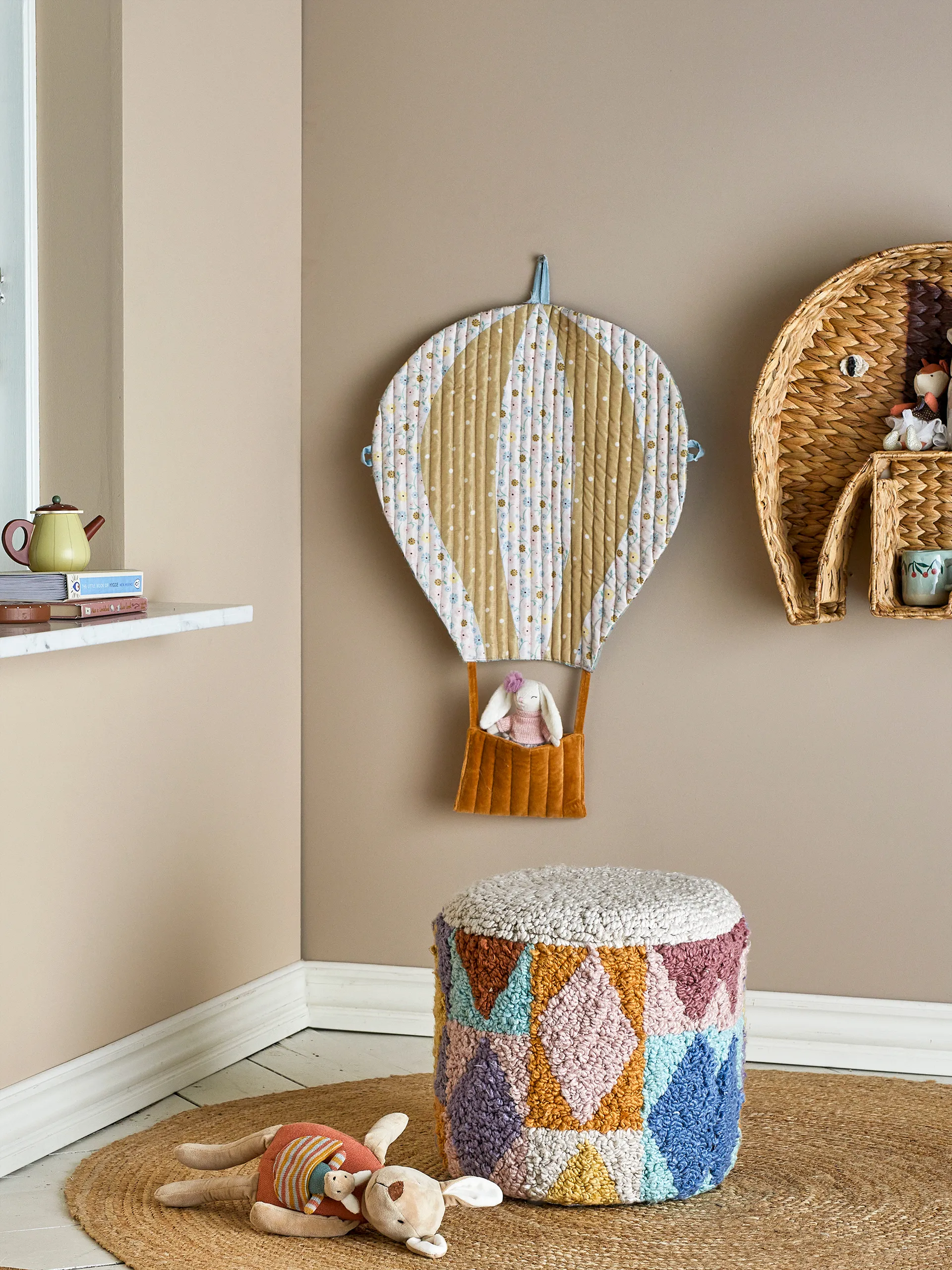 Puff Miaki 30xØ30 cm, Gris Bloomingville