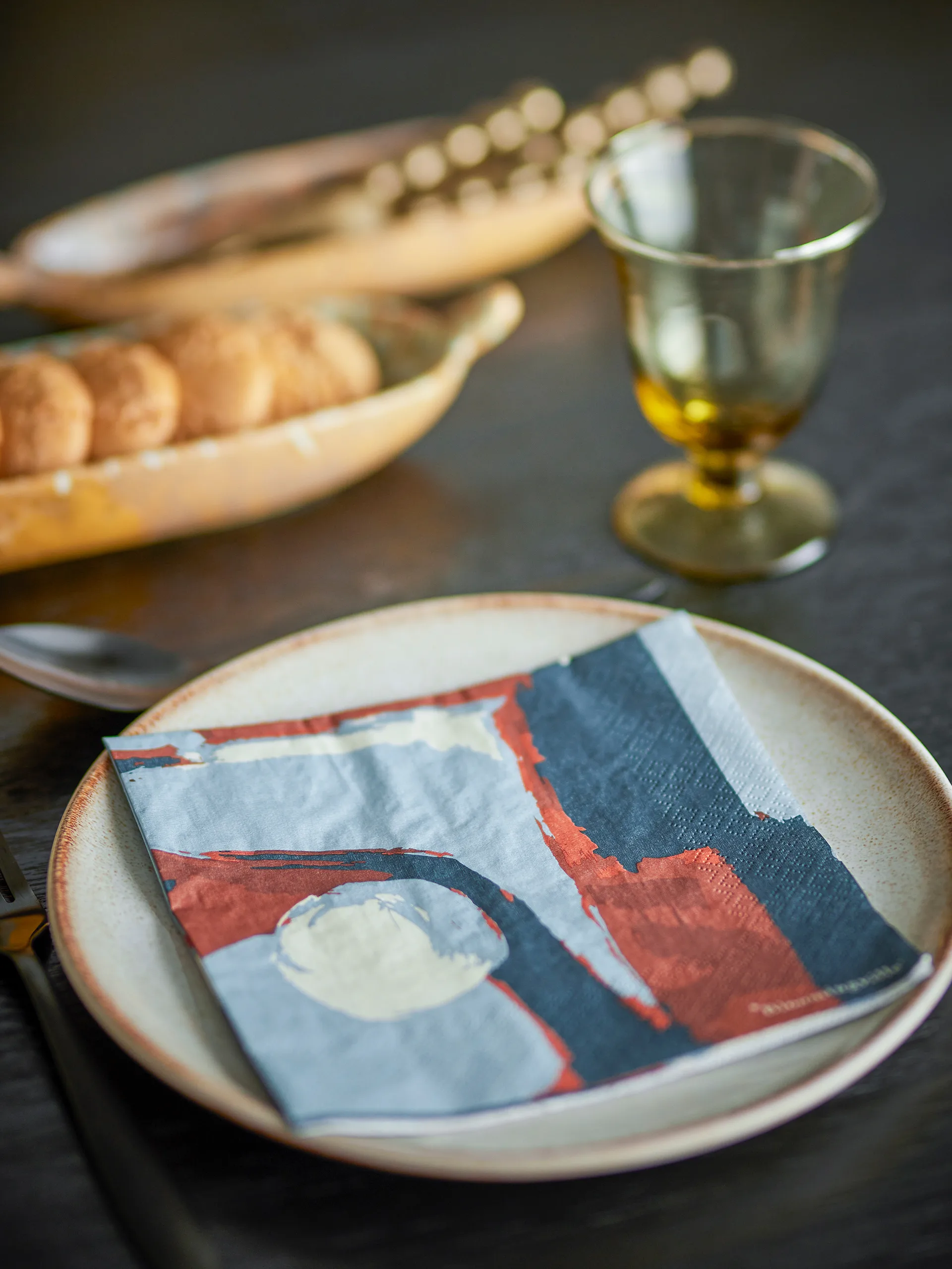 Servilletas de papel Arty, pack de 20, Azul Bloomingville