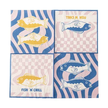 Servilletas de papel Remy, pack de 20 - Azul - Bloomingville