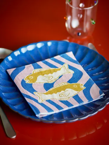 Servilletas de papel Remy, pack de 20 - Azul - Bloomingville