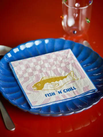 Servilletas de papel Remy, pack de 20 - Azul - Bloomingville