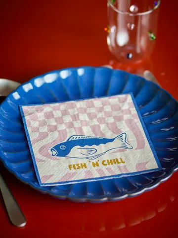 Servilletas de papel Remy, pack de 20 - Azul - Bloomingville