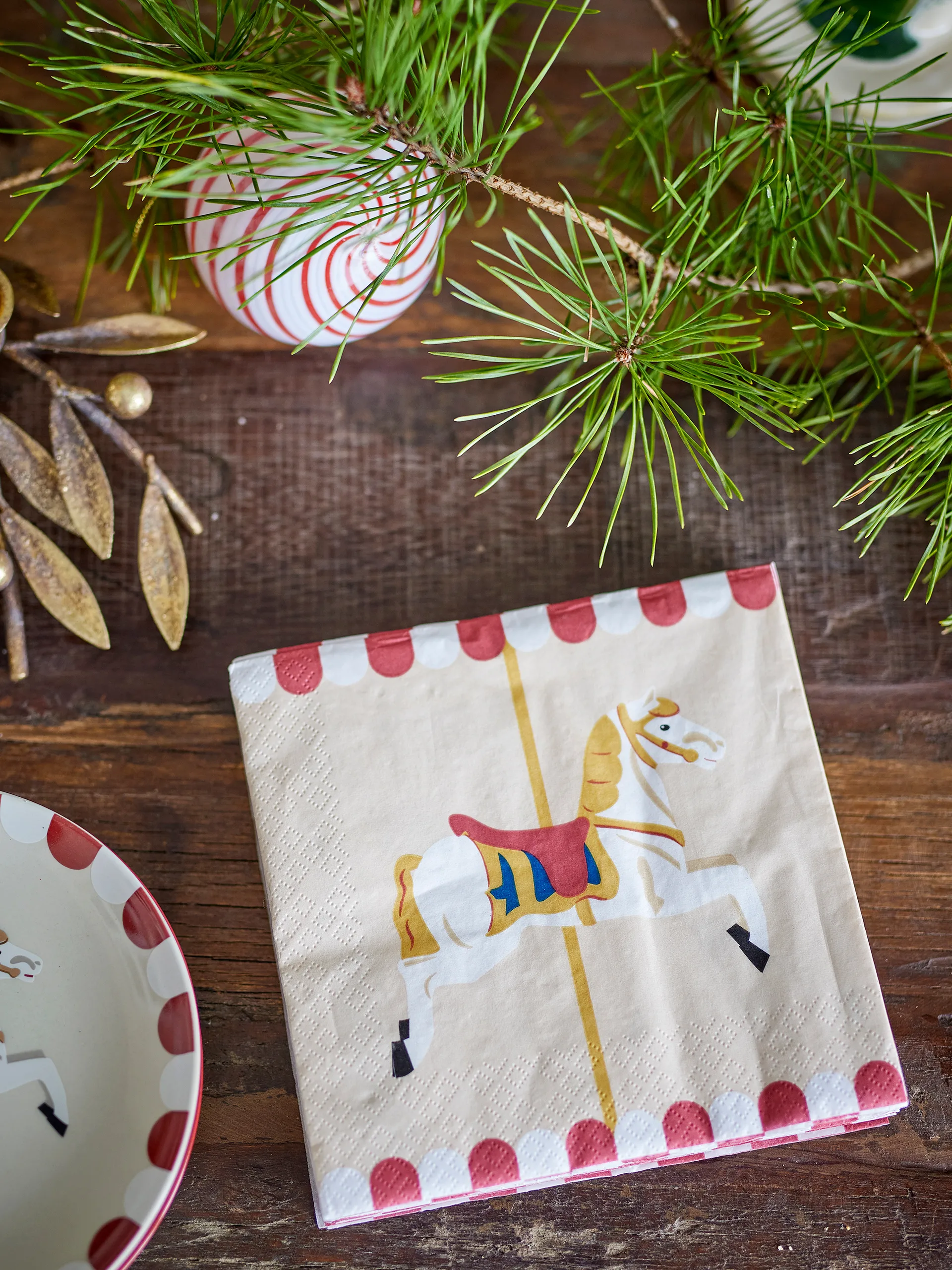 Servilletas Merry-go-round 33x33 cm, 20-pack, Natural Bloomingville