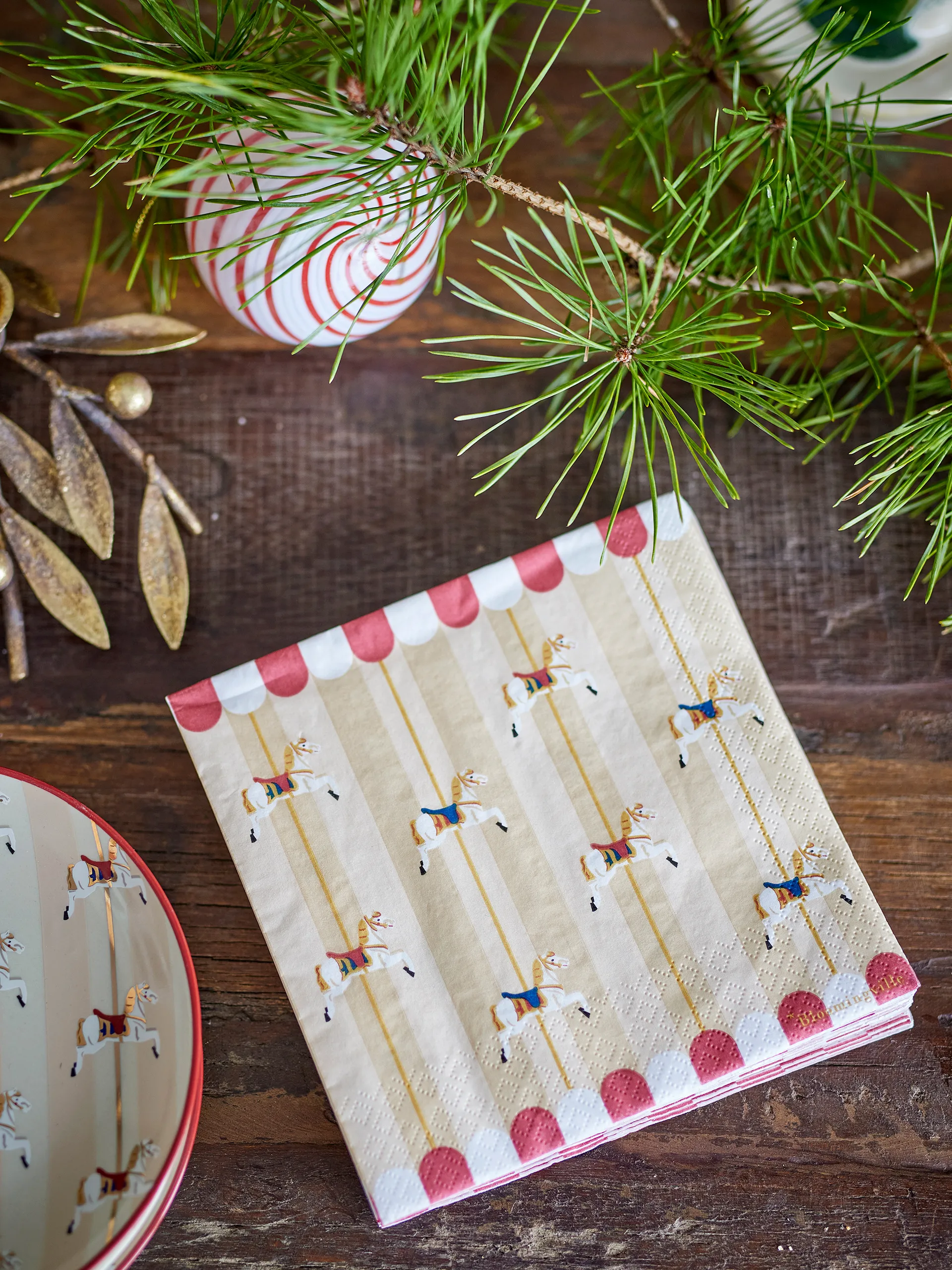 Servilletas Merry-go-round 33x33 cm, 20-pack, Natural Bloomingville