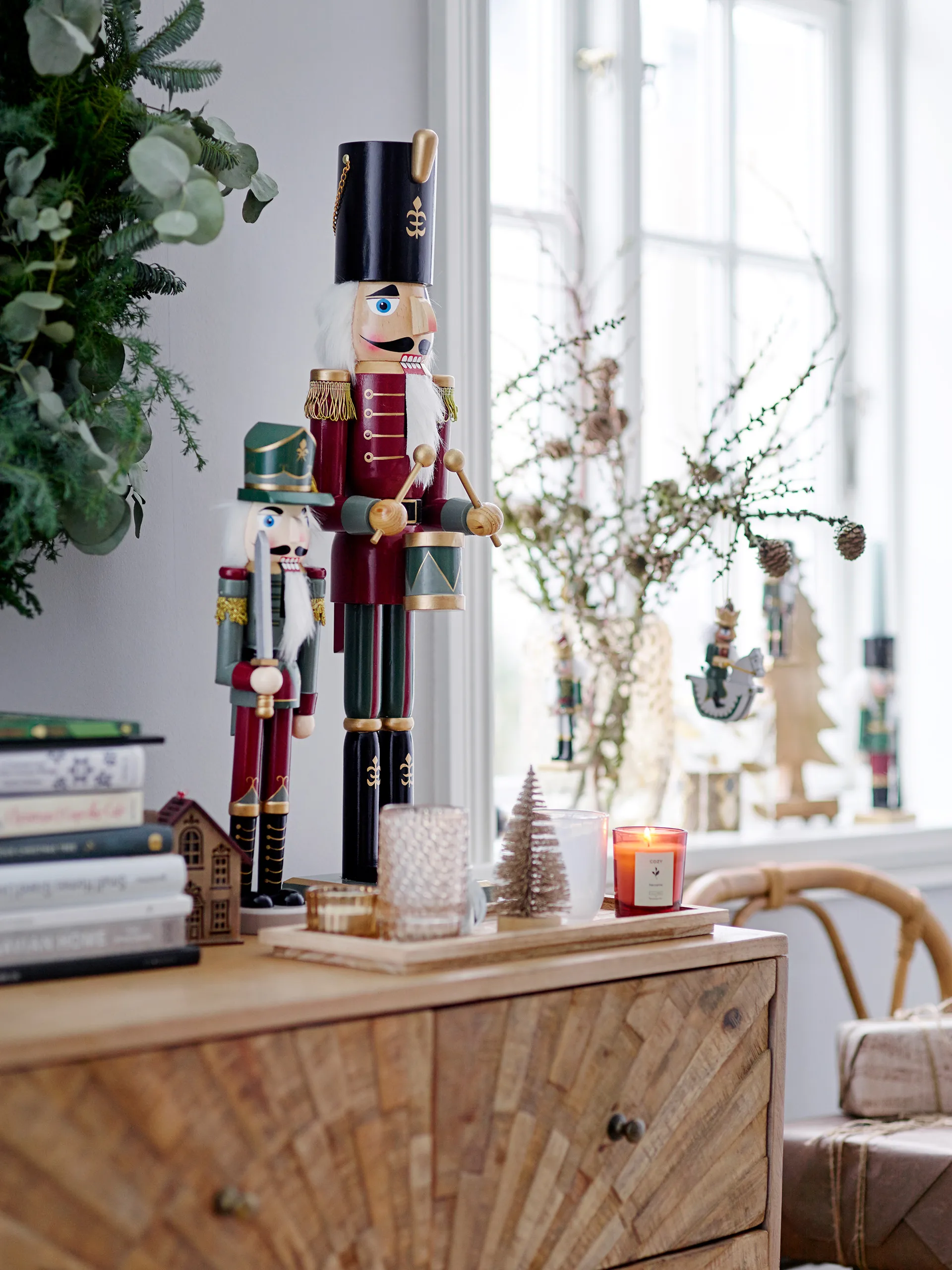 Set de 2 adornos Darren nötknäppare 38 cm, verde Bloomingville