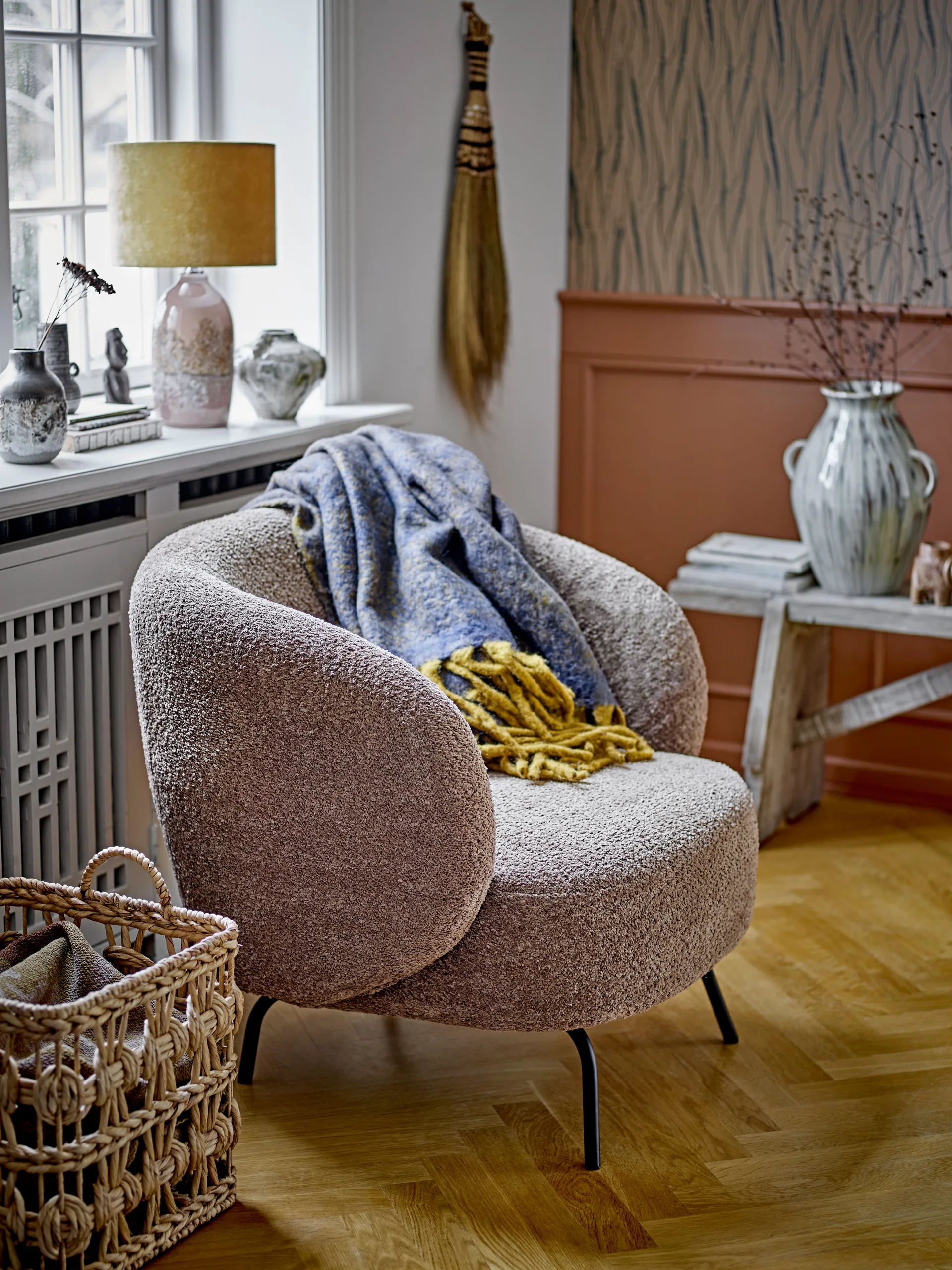 Set de 2 cestas con asa Marnie, Jacinto de agua Bloomingville