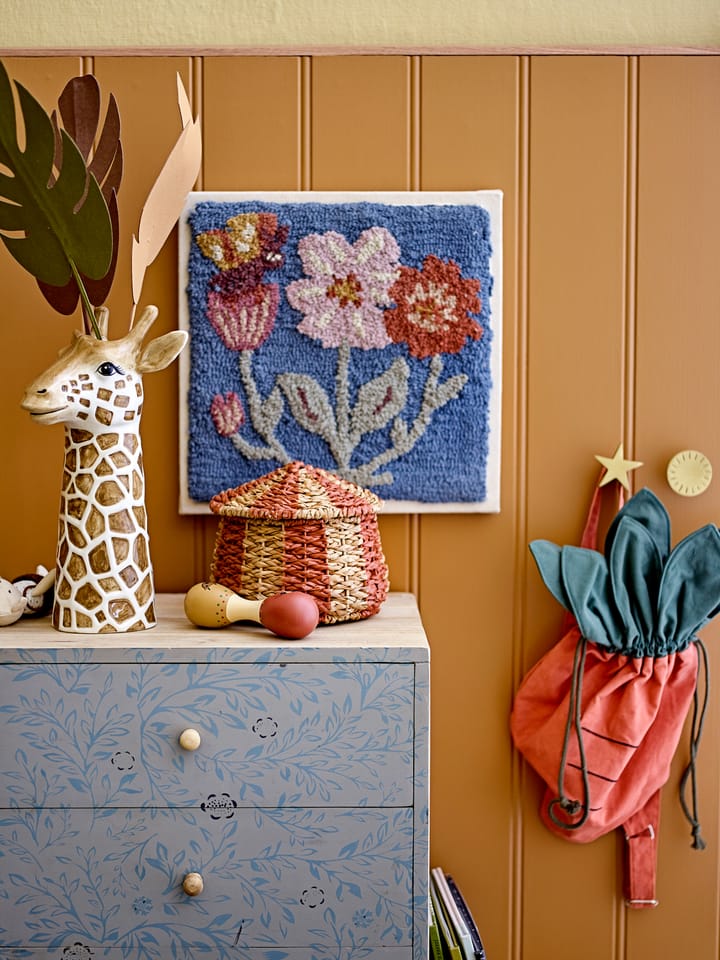 Set de 2 cestas con tapa Ruddi, Natural-rojo Bloomingville