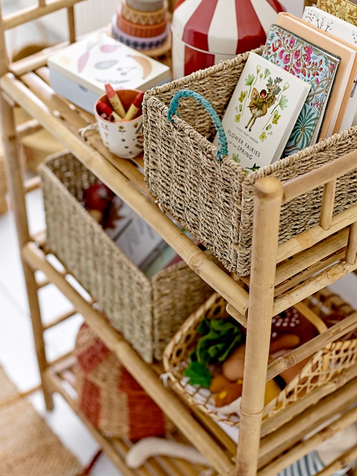 Set de 2 cestas con tapa Ruddi, Natural-rojo Bloomingville