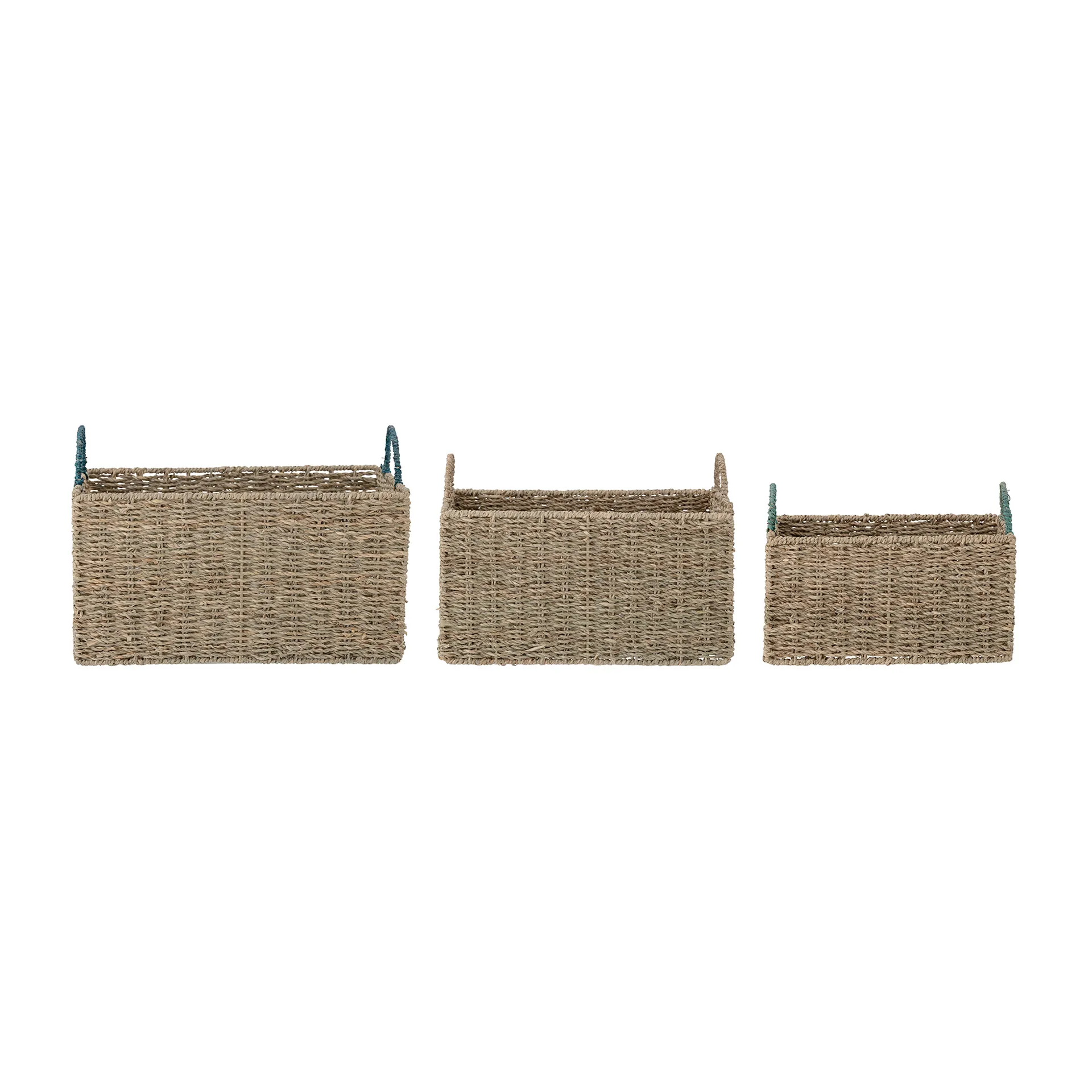 Set de 3 cestas Fenter, Natural-verde Bloomingville