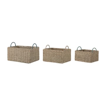 Set de 3 cestas Fenter - Natural-verde - Bloomingville