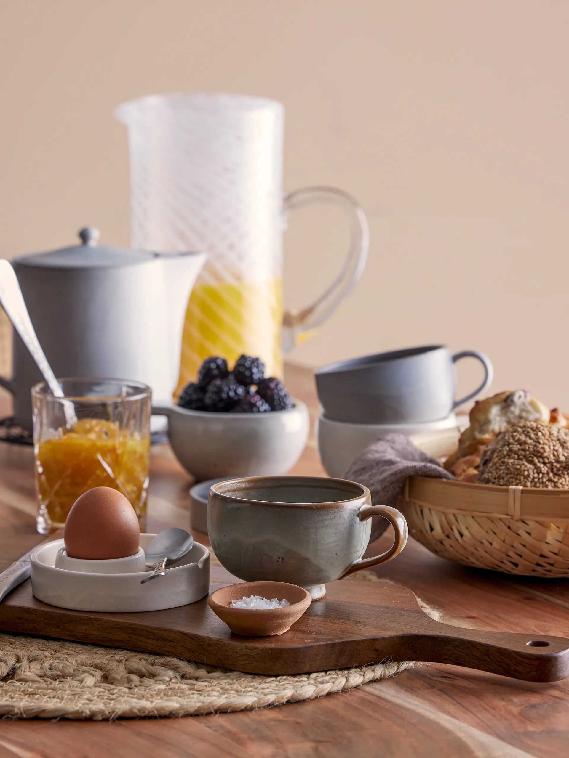 Set de 3 tazas Lila, gris Bloomingville