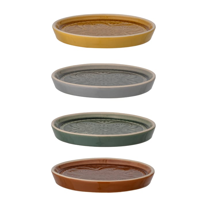Set de 4 platos Rani Ø11 cm, gris-amarillo-marrón-verde Bloomingville