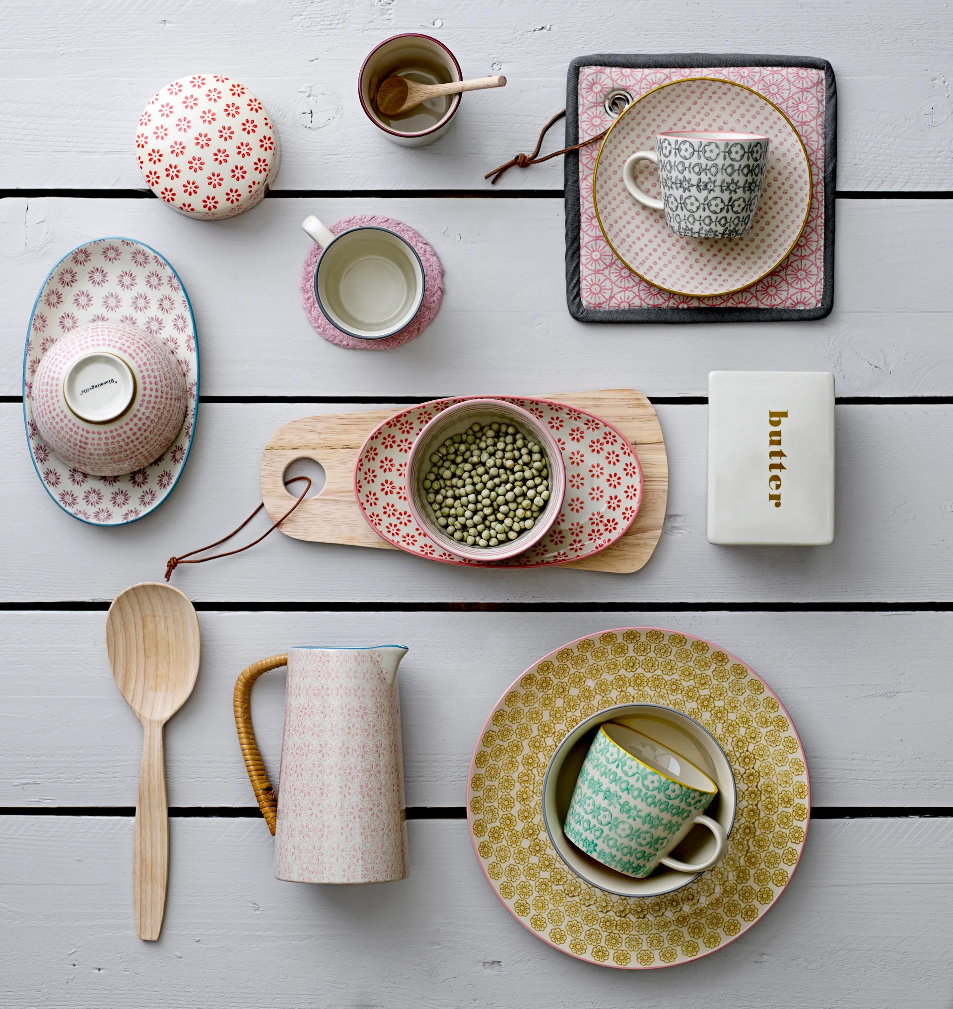 Set de 4 tazas Carla, Multicolor, pack de 4 Bloomingville