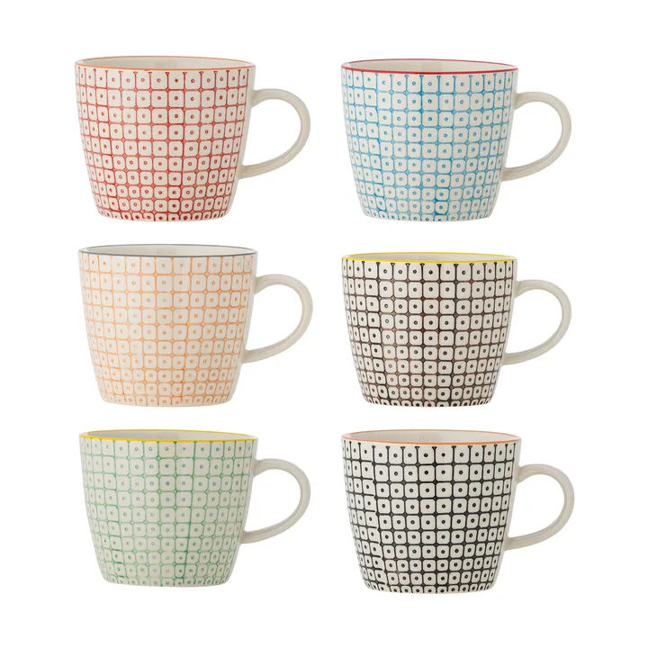 Set de 4 tazas Carla - Multicolor, pack de 6 - Bloomingville